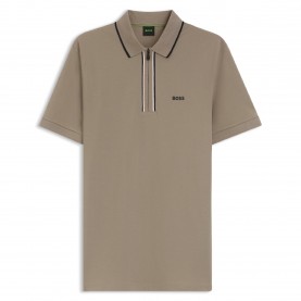 блуза,с,яка,мъжки,тениски,boss,mens,boss,green,short,sleeve,zip,polo,shirt,philix,lt,pastel,green
