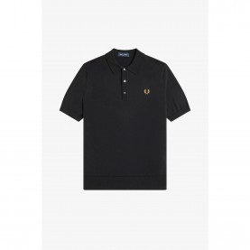 блуза,с,яка,мъжки,тениски,fred,perry,men,s,knitted,short,sleeve,polo,shirt,blk,gld,198