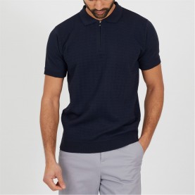 облекла,на,разпродажба,мъжки,блузи,с,яка,brave,soul,navy,knitted,polo,with,zip,neck,dark,navy