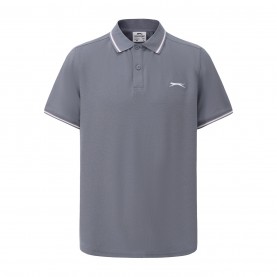 slazenger,tipped,polo,shirt,mens,slate,grey