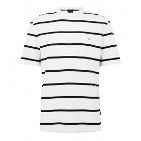 тениска,облекла,на,разпродажба,мъжки,тениски,boss,mens,boss,black,taut,minimalist,design,t,shirt,with,logo,detail,white,striped