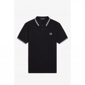 блуза,с,яка,мъжки,тениски,fred,perry,short,sleeve,twin,tipped,polo,shirt,black,white,350