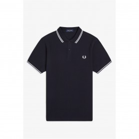 Блуза с яка Fred Perry Short Sleeve Twin Tipped Polo Shirt - Navy блуза,с,яка,мъжки,тениски,fred,perry,short,sleeve,twin,tipped,polo,shirt,navy