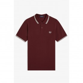 Блуза с яка Fred Perry Short Sleeve Twin Tipped Polo Shirt - Oxblood/Ecr 597 блуза,с,яка,мъжки,тениски,fred,perry,short,sleeve,twin,tipped,polo,shirt,oxblood,ecr,597