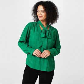 дамски,ризи,biba,biba,tie,neck,blouse,ld41,foilage,green