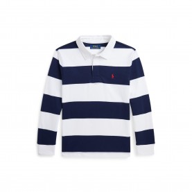 Блуза с яка Polo Ralph Lauren Kids LS Rugby Polo Long Sleeve Shirt - White/Navy блуза,с,яка,polo,ralph,lauren,kids,ls,rugby,polo,long,sleeve,shirt,white,navy