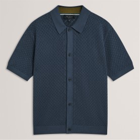 блуза,с,яка,облекла,на,разпродажба,мъжки,блузи,с,яка,ted,baker,men's,ss,crochet,short,sleeve,polo,shirt,mid,navy