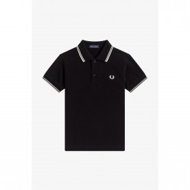 Детска блуза с яка Fred Perry Junior Boys Twin Tipped Polo Shirt - Black/Snow 102 детска,блуза,с,яка,fred,perry,junior,boys,twin,tipped,polo,shirt,black,snow,102