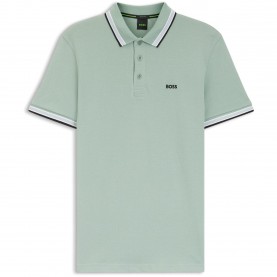 блуза,с,яка,мъжки,тениски,boss,mens,boss,green,paddy,polo,shirt,with,contrast,tipping,open,green