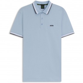 Блуза с яка Boss Mens BOSS GREEN Paddy Polo Shirt with Contrast Tipping - Lt/Pastel Blue блуза,с,яка,мъжки,тениски,boss,mens,boss,green,paddy,polo,shirt,with,contrast,tipping,lt,pastel,blue