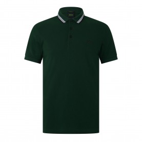 Блуза с яка Boss Mens BOSS GREEN Paddy Polo Shirt with Contrast Tipping - Dark Green 348 блуза,с,яка,мъжки,тениски,boss,mens,boss,green,paddy,polo,shirt,with,contrast,tipping,dark,green,348