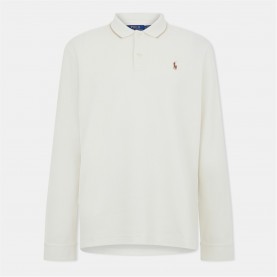 Блуза с яка Polo Ralph Lauren Men's Estate Long-Sleeve Polo Shirt - Parchment Cream блуза,с,яка,облекла,на,разпродажба,мъжки,тениски,polo,ralph,lauren,men's,estate,long,sleeve,polo,shirt,parchment,cream