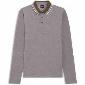 блуза,с,яка,мъжки,тениски,boss,pittman,long,sleeve,polo,shirt,open,green,342