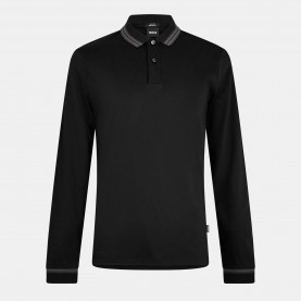 блуза,с,яка,мъжки,тениски,boss,men,s,h,pleins,black,long,sleeve,polo,shirt,black,001