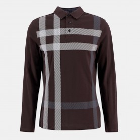 блуза,с,яка,мъжки,тениски,barbour,men,s,b,li,blaine,long,sleeve,polo,shirt,dark,oak,br17