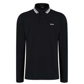 блуза,с,яка,мъжки,блузи,с,яка,boss,plisy,long,sleeve,polo,shirt,black,002
