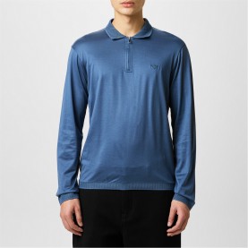 блуза,с,яка,облекла,на,разпродажба,мъжки,тениски,emporio,armani,mercerised,long,sleeve,polo,shirt,ocean,blue
