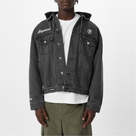 яке,мъжки,якета,aape,hooded,denim,jacket,black