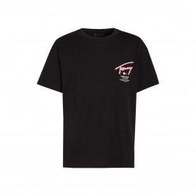 тениска,мъжки,тениски,tommy,jeans,3d,signature,t,shirt,black,bds