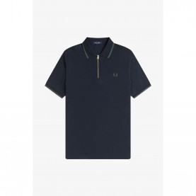 блуза,с,яка,мъжки,тениски,fred,perry,men,s,crepe,zipped,short,sleeve,polo,shirt,navy,608