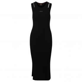 Дамска тениска Boss Womens Eliam Maxi Cotton Strappy T-Shirt Dress - Black 001 дамска,тениска,дамски,поли,и,рокли,boss,women,s,eliam,maxi,cotton,strappy,t,shirt,dress,black,001