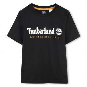 Юношеска тениска Timberland Logo T-shirt Juniors - Black 09B юношеска,тениска,timberland,logo,t,shirt,juniors,black,09b