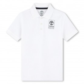 Блуза с яка Timberland Kids Logo Short Sleeve Polo Shirt - White 10P блуза,с,яка,timberland,kids,logo,short,sleeve,polo,shirt,white,10p