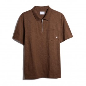 Блуза с яка Farah Mens Chancery Zipped Short-Sleeve Polo Shirt - Golden Brown блуза,с,яка,farah,men,s,chancery,zipped,short,sleeve,polo,shirt,golden,brown