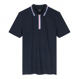 Блуза с яка PS Paul Smith Men's Zipped Short-Sleeve Polo Shirt - Blue 49 блуза,с,яка,облекла,на,разпродажба,мъжки,тениски,ps,paul,smith,men's,zipped,short,sleeve,polo,shirt,blue,49