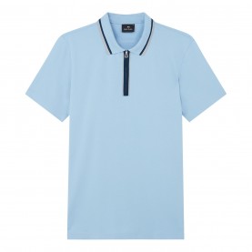 блуза,с,яка,облекла,на,разпродажба,мъжки,тениски,ps,paul,smith,men's,zipped,short,sleeve,polo,shirt,blue,41c
