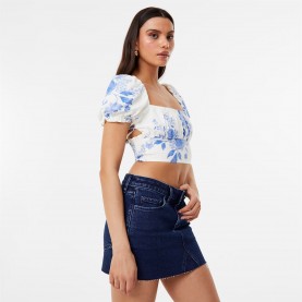 дамски,ризи,jack,wills,tie,back,top,white,print
