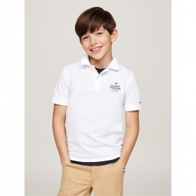 tommy,hilfiger,short,sleeved,polo,junior,white,ybs