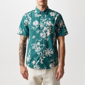 Replay Mens Floral Print Short-Sleeve Patterned Shirt - Green 010 мъжки,ризи,replay,men,s,floral,print,short,sleeve,patterned,shirt,green,010