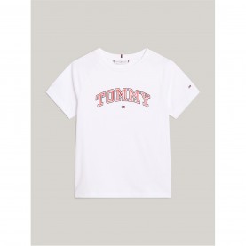 юношеска,тениска,детски,3/4,панталони,tommy,hilfiger,varsity,foil,t,shirt,juniors,white
