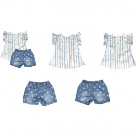 бебешки,облекла,hello,world,baby,girl,frill,top,and,print,short,set,blue,white