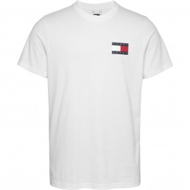 Тениска Tommy Jeans Mens Slim Essential Flag Regular Fit T-Shirt - White тениска,мъжки,тениски,tommy,jeans,men,s,slim,essential,flag,regular,fit,t,shirt,white