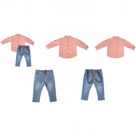 бебешки,комплект,бебешки,облекла,hello,world,baby,boy,shirt,jean,and,brace,set,tbc,multi