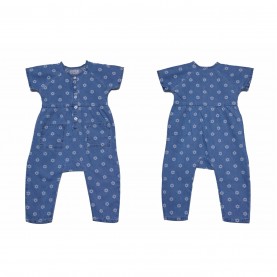 бебешки,облекла,hello,world,baby,girl,floral,denim,romper,blue,blue