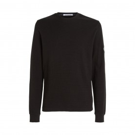 фланелка,с,дълъг,ръкав,мъжки,тениски,calvin,klein,jeans,waffle,long,sleeve,top,ck,black