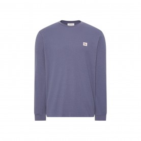 Фланелка с дълъг ръкав Calvin Klein Jeans Waffle Long Sleeve Top - Blue Nomad фланелка,с,дълъг,ръкав,мъжки,тениски,calvin,klein,jeans,waffle,long,sleeve,top,blue,nomad