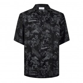 риза,с,къс,ръкав,облекла,на,разпродажба,мъжки,ризи,off,white,men's,fresco,bowl,short,sleeve,patterned,shirt,black