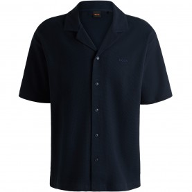 облекла,на,разпродажба,мъжки,ризи,boss,embroidered,waffle,bowling,shirt,dark,blue,404