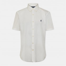 Риза с къс ръкав Polo Ralph Lauren Poplin Short Sleeve Shirt - White риза,с,къс,ръкав,облекла,на,разпродажба,мъжки,ризи,polo,ralph,lauren,poplin,short,sleeve,shirt,white