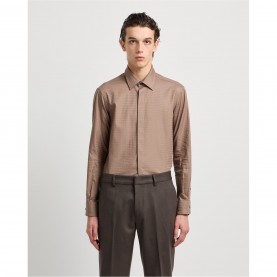 облекла,на,разпродажба,мъжки,ризи,emporio,armani,men's,long,sleeve,patterned,shirt,walnut,f6133