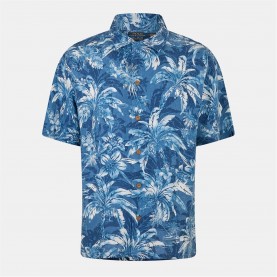 Polo Ralph Lauren Men's Linen Palm Short-Sleeve Patterned Shirt - Indigo Palm облекла,на,разпродажба,мъжки,ризи,polo,ralph,lauren,men's,linen,palm,short,sleeve,patterned,shirt,indigo,palm