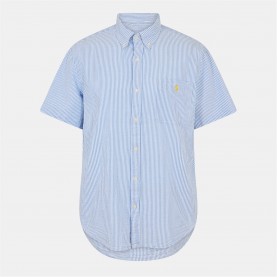 Polo Ralph Lauren Men's Striped Seersucker Short-Sleeve Patterned Shirt - Blue/White облекла,на,разпродажба,мъжки,ризи,polo,ralph,lauren,men's,striped,seersucker,short,sleeve,patterned,shirt,blue,white