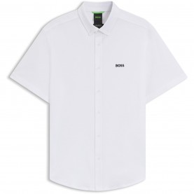 Boss Men's HBG Motion S Plain Short-Sleeve Shirt - White boss,men's,hbg,motion,s,plain,short,sleeve,shirt,white