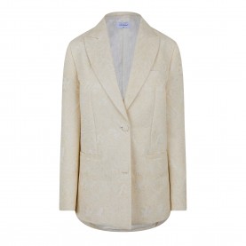 Дамско яке Off White Womens Wool-Mix Structured Raw-Edge Suit Jacket - Coconut дамско,яке,off,white,women,s,wool,mix,structured,raw,edge,suit,jacket,coconut