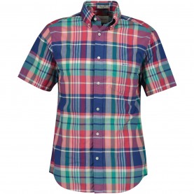 Риза с къс ръкав Gant Men's Patterned Short Sleeve Shirt - Rose Red 641 риза,с,къс,ръкав,облекла,на,разпродажба,мъжки,ризи,gant,men's,patterned,short,sleeve,shirt,rose,red,641