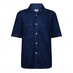 мъжка,риза,diesel,d,paroshort,plain,shirt,mens,blue,denim